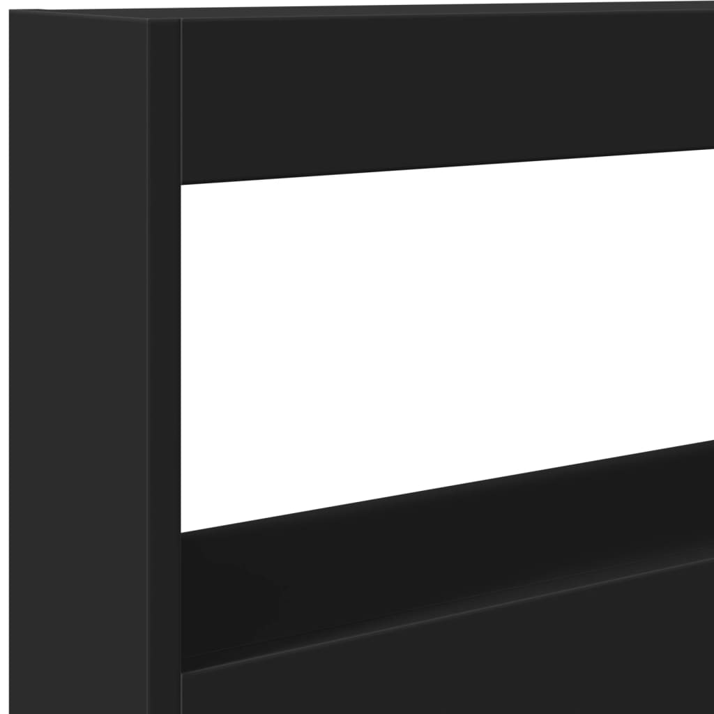 vidaXL Headboard Cabinet with LED Black 100x17x102 cm
