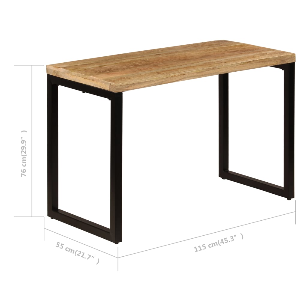 vidaXL Dining Table 115x55x76 cm Solid Mango Wood and Steel
