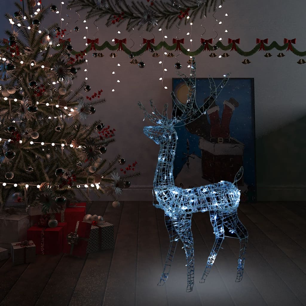 vidaXL Acrylic Reindeer Christmas Decoration 140 LEDs 120 cm Cold White