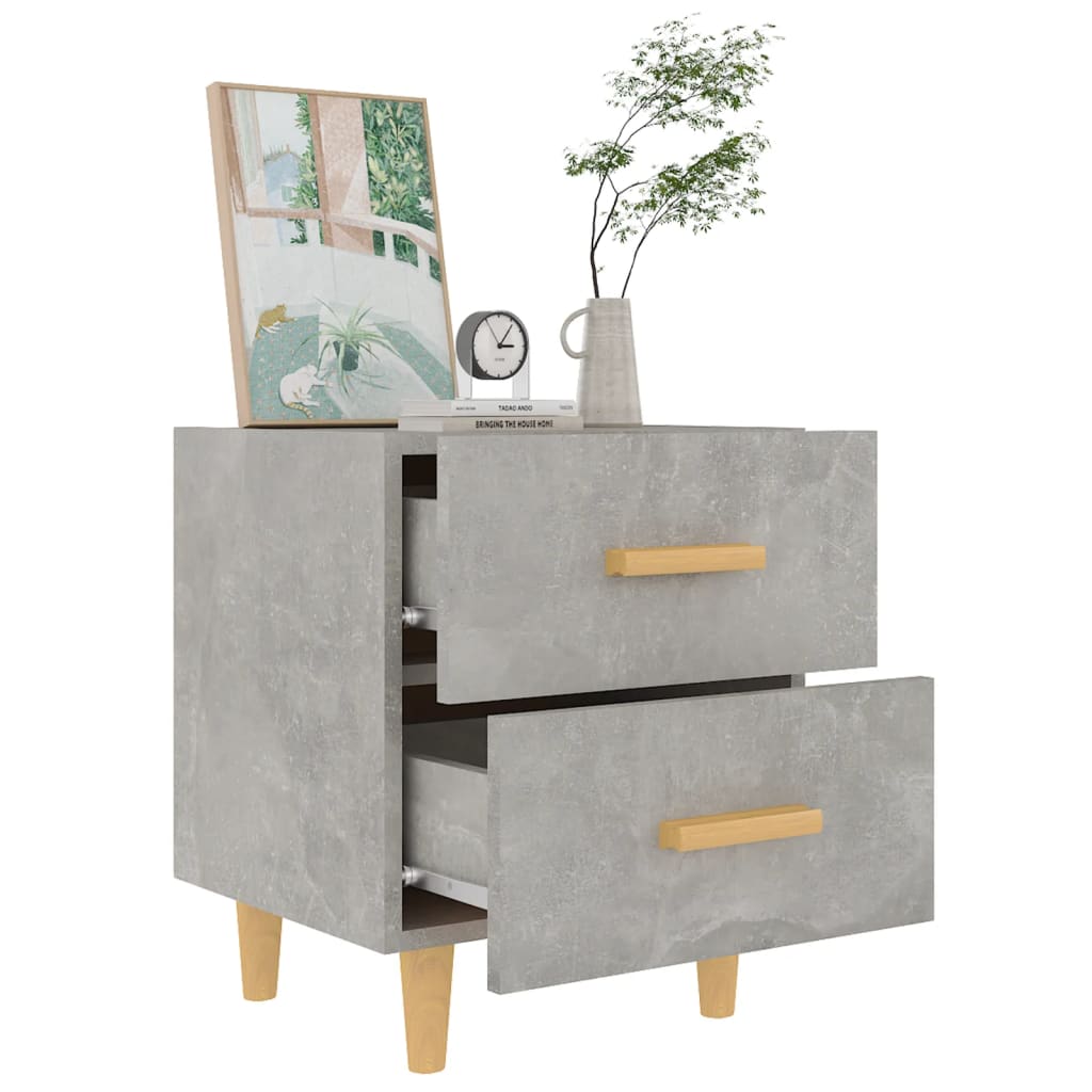 vidaXL Bed Cabinets 2 pcs Concrete Grey 40x35x47.5 cm