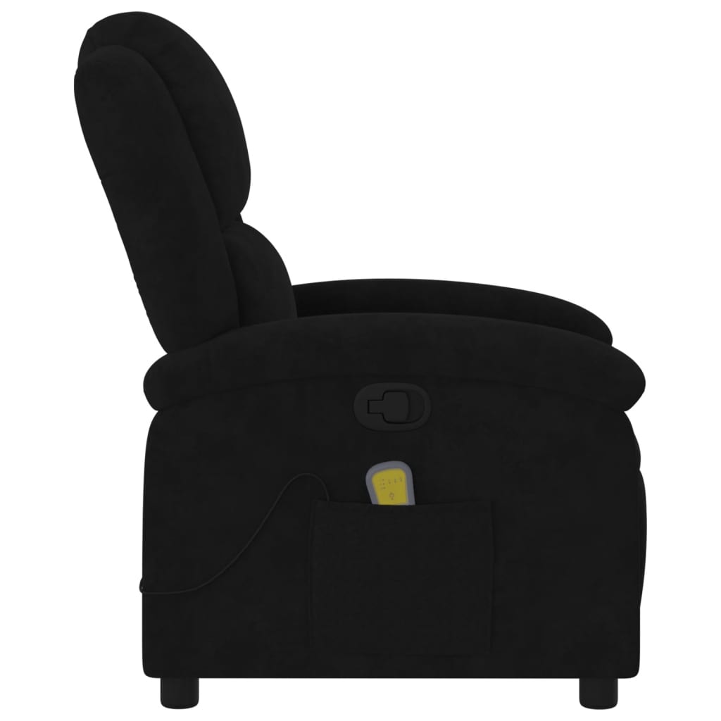 vidaXL Massage Recliner Chair Black Velvet