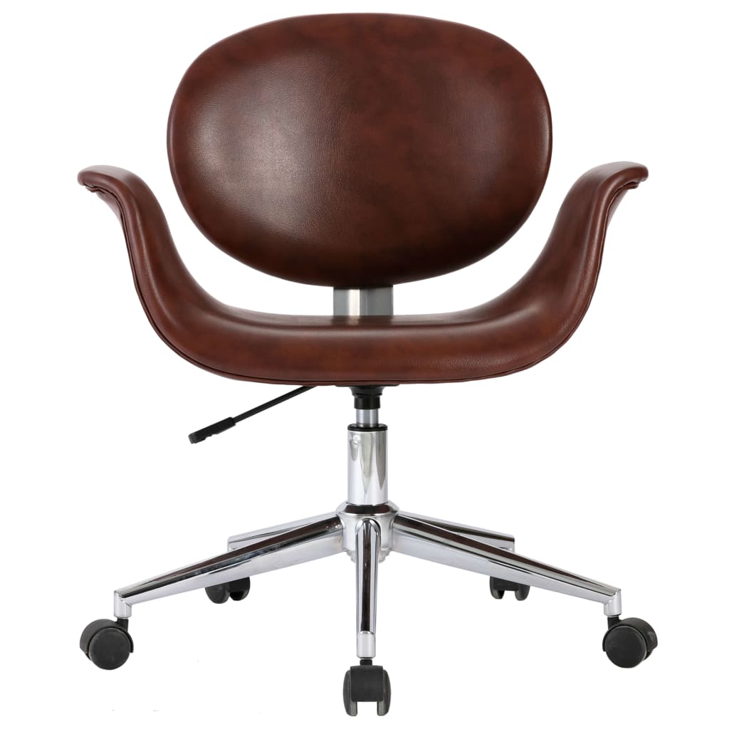 vidaXL Swivel Dining Chairs 2 pcs Brown Faux Leather