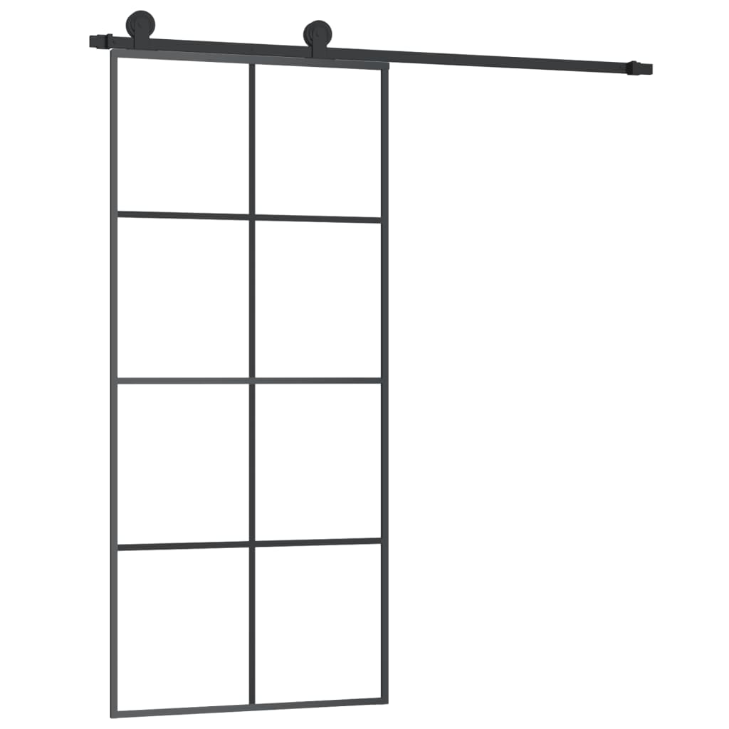 vidaXL Sliding Door with Hardware Set 90x205 cm ESG Glass&Aluminium ...