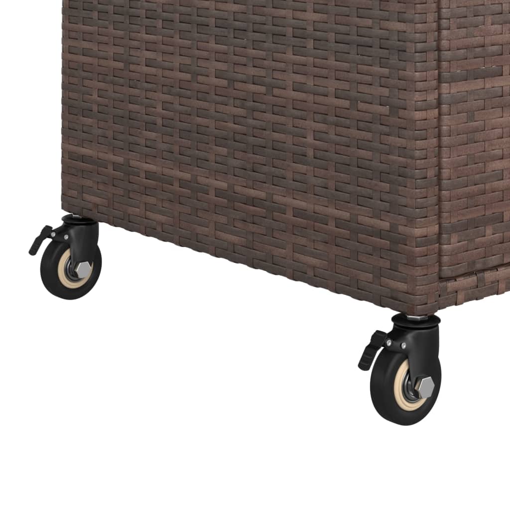 vidaXL Bar Cart with Drawer Brown 100x45x97 cm Poly Rattan