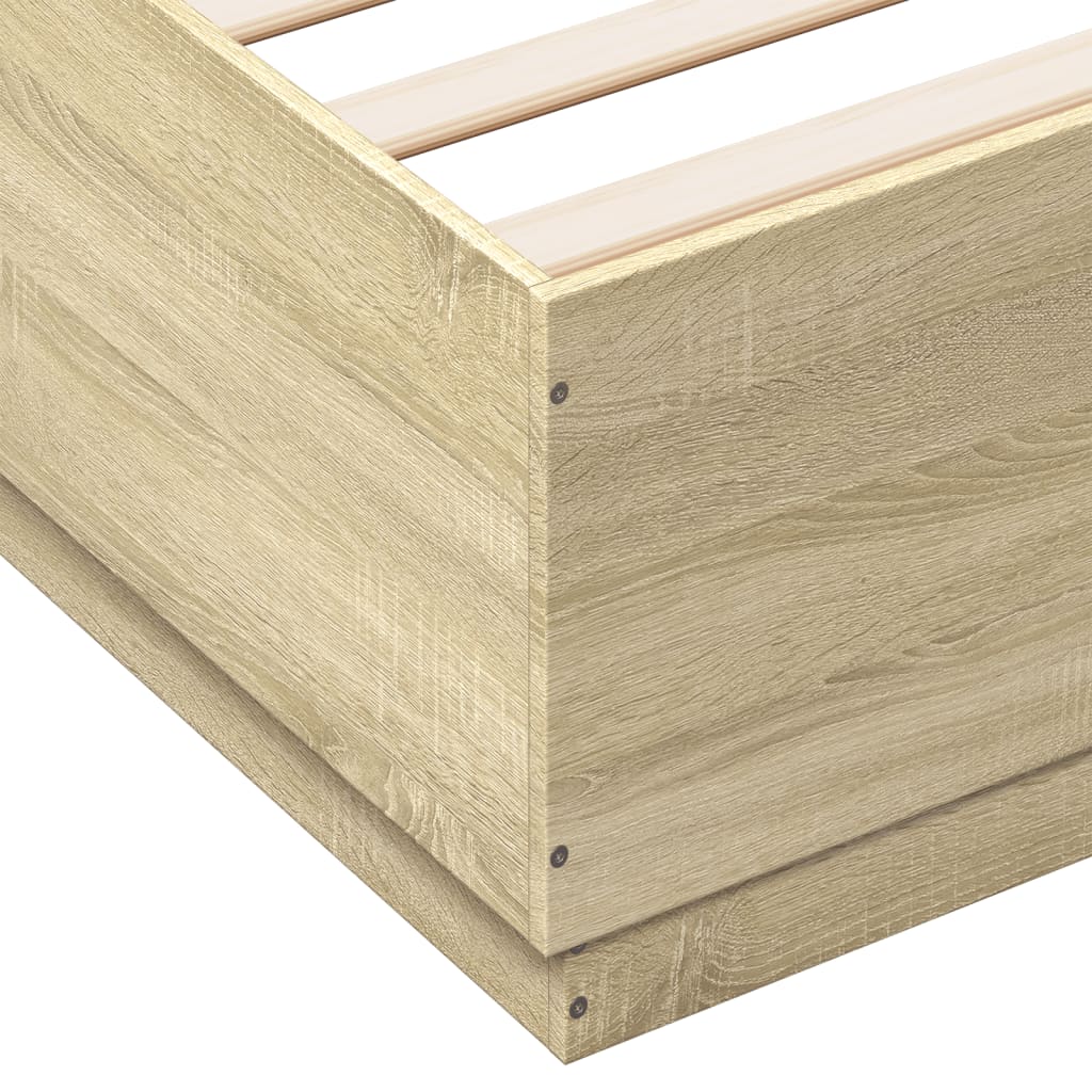 vidaXL Bed Frame Sonoma Oak 150x200 cm King Size Engineered Wood