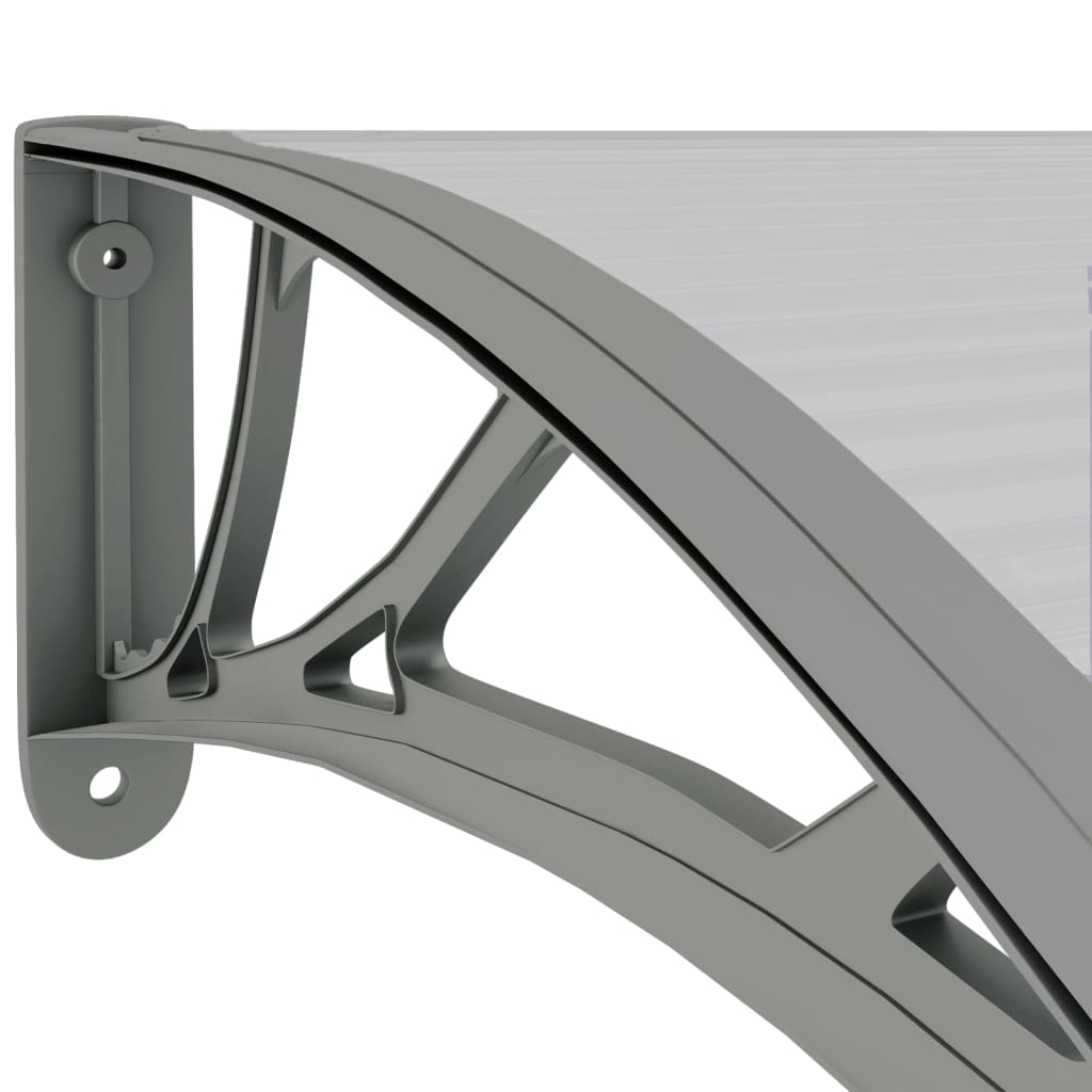 vidaXL Door Canopy Grey and Transparent 300x80 cm PC