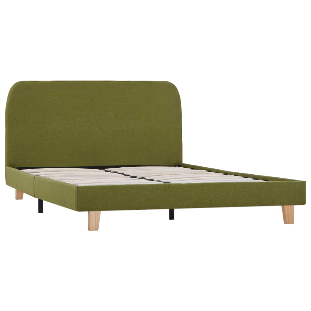 vidaXL Bed Frame Green Fabric King Size