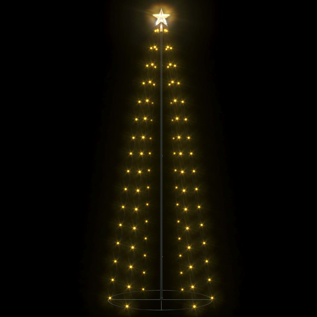 vidaXL Christmas Cone Tree 100 Warm White LEDs Decoration 70x180 cm