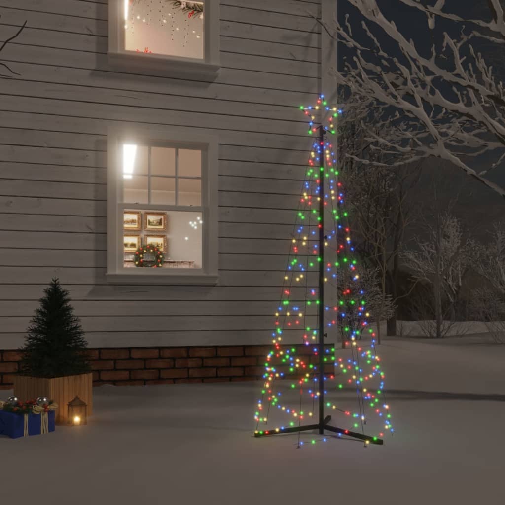 vidaXL Christmas Cone Tree Colourful 200 LEDs 70x180 cm