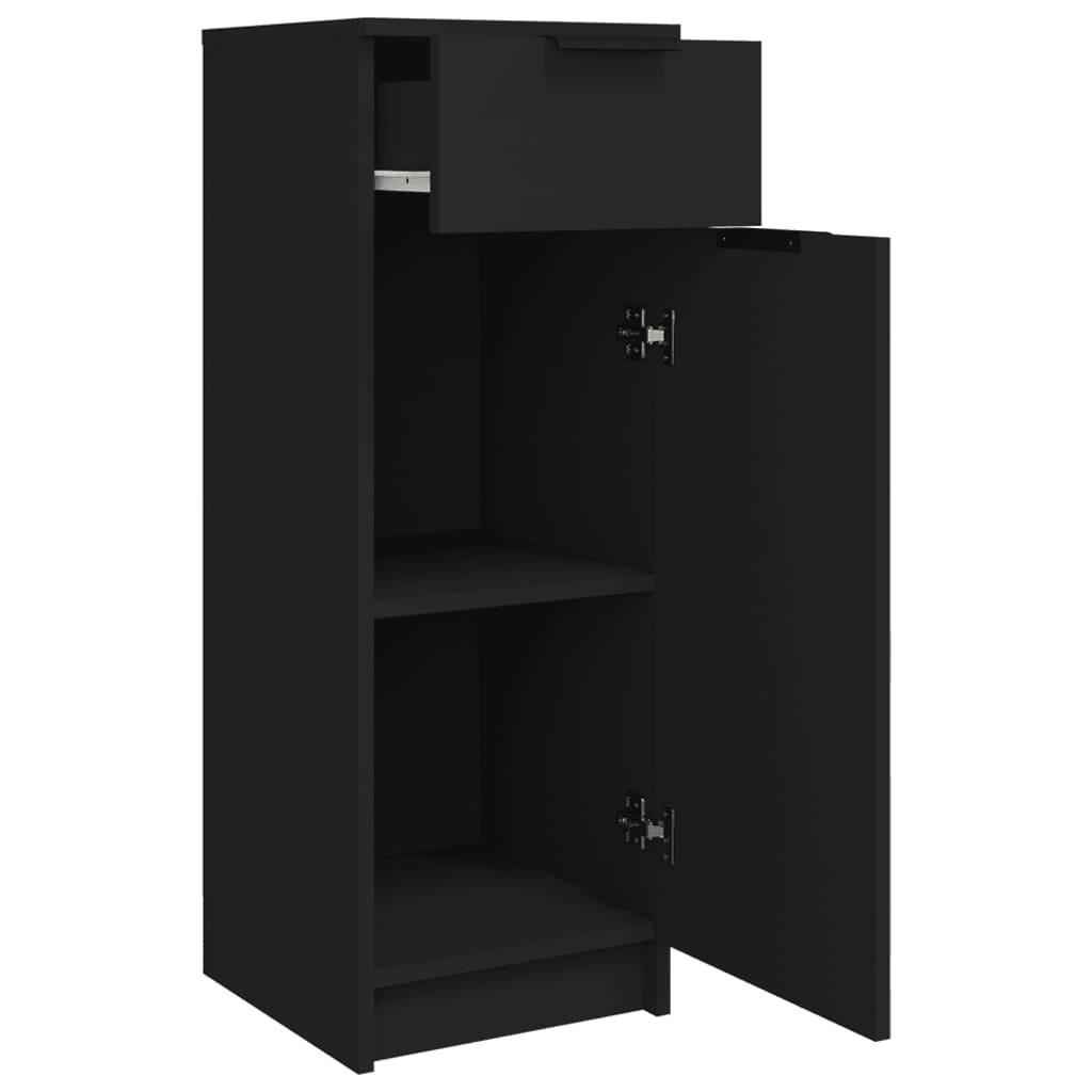vidaXL Bathroom Cabinet Black 32x34x90 cm Engineered Wood