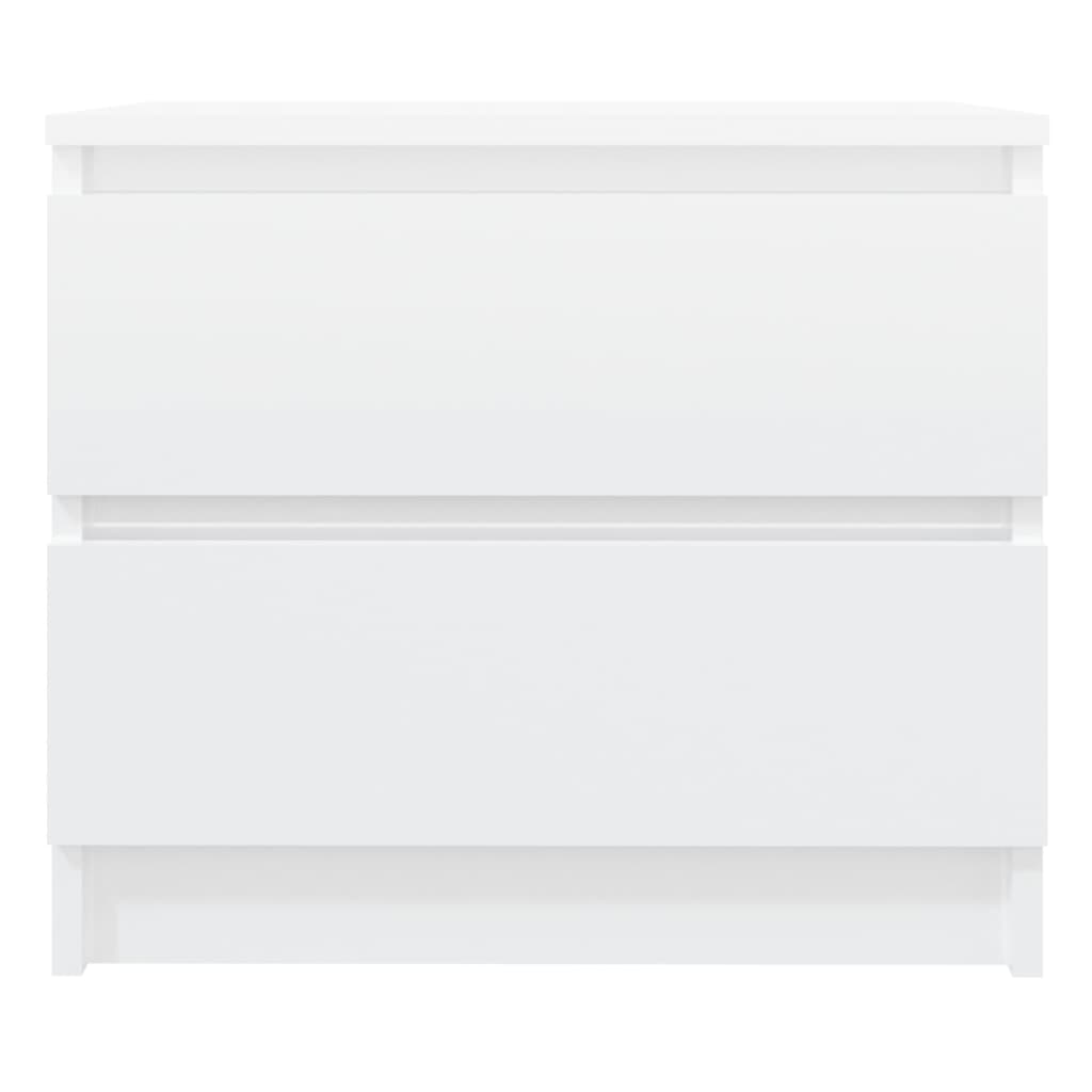 vidaXL Bed Cabinet High Gloss White 50x39x43.5 cm Engineered Wood
