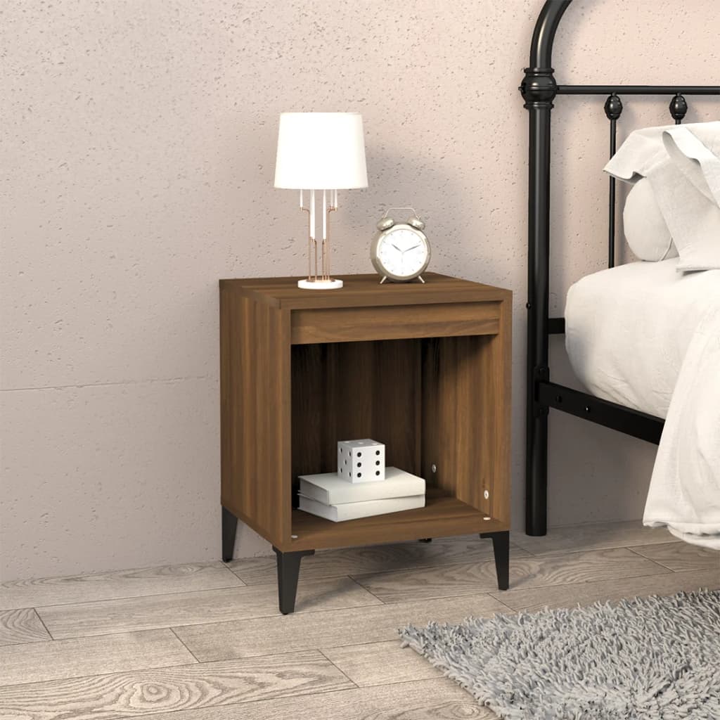 vidaXL Bedside Cabinets 2 pcs Brown Oak 40x35x50 cm