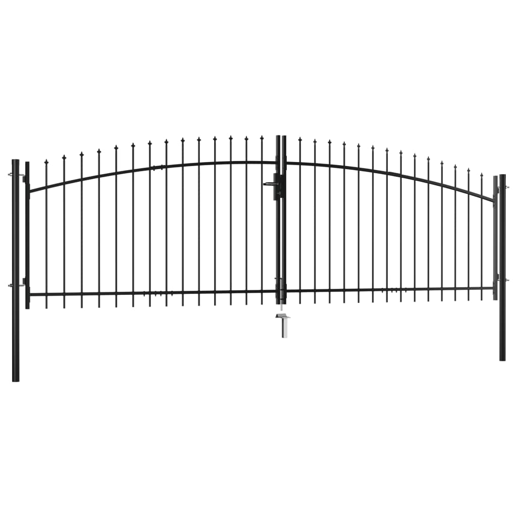 vidaXL Double Door Fence Gate with Spear Top 400x200 cm