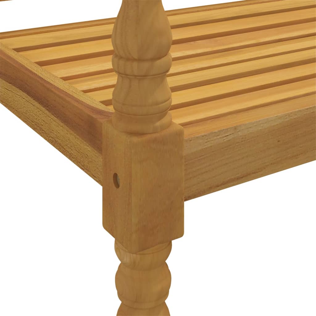 vidaXL Batavia Bench with Green Cushion 150 cm Solid Wood Teak