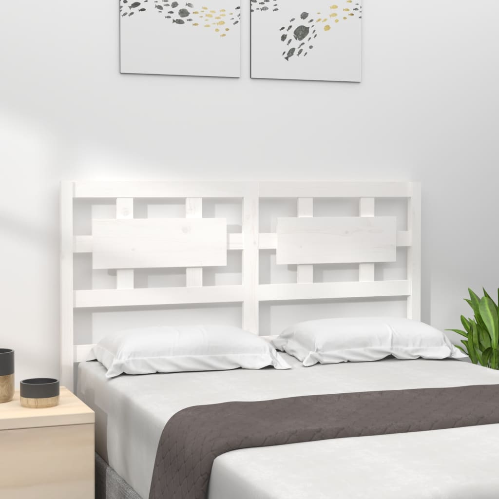 vidaXL Bed Headboard White 155.5x4x100 cm Solid Wood Pine