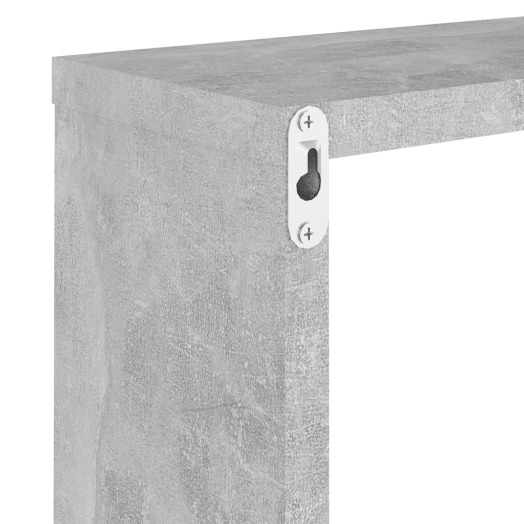 vidaXL Wall Cube Shelves 6 pcs Concrete Grey 30x15x30 cm