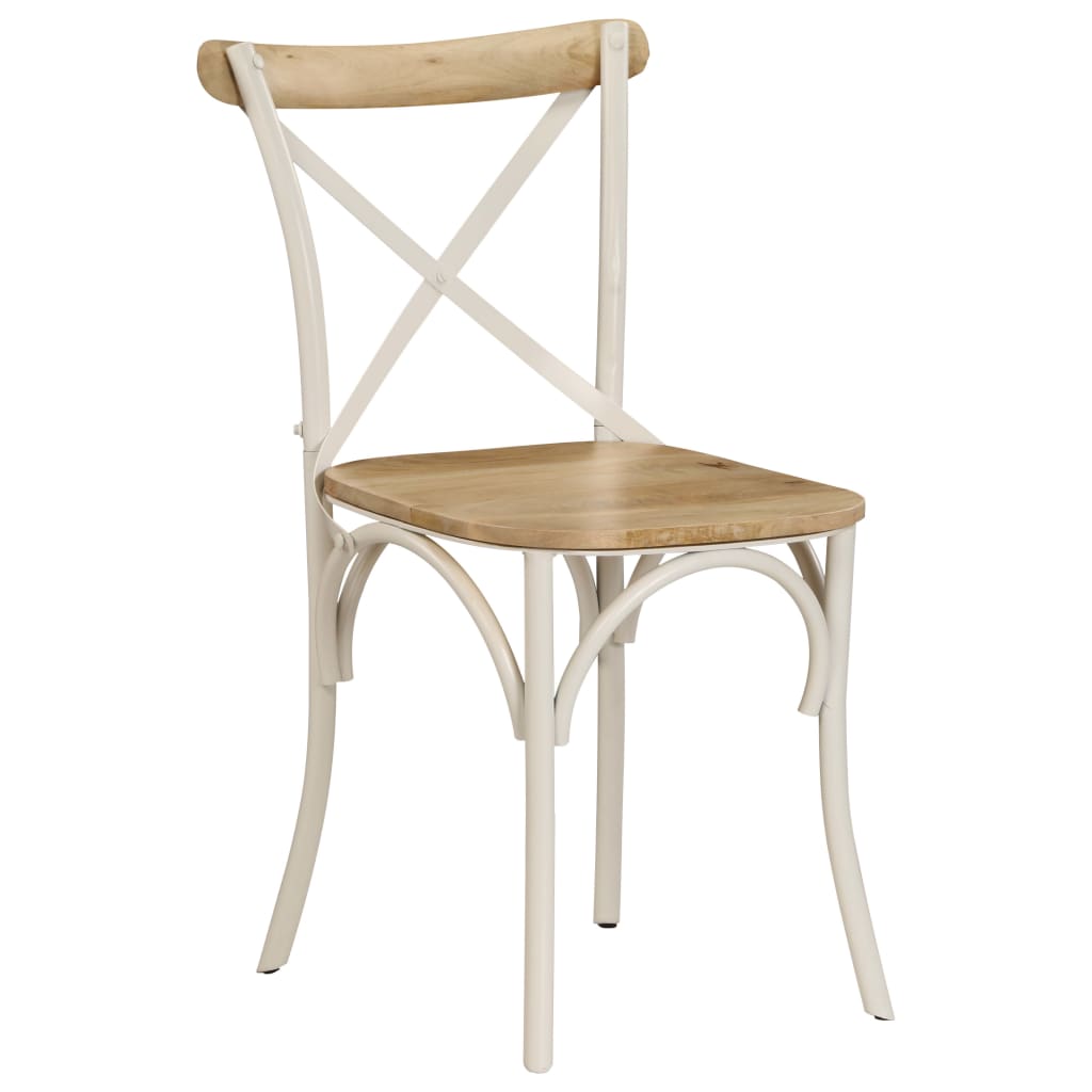 vidaXL Cross Chairs 6 pcs White Solid Mango Wood