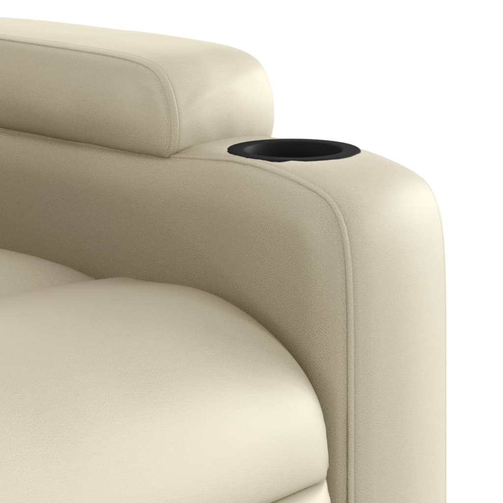 vidaXL Massage Recliner Chair Cream Faux Leather