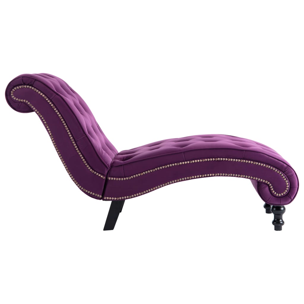 vidaXL Chaise Lounge Purple Velvet