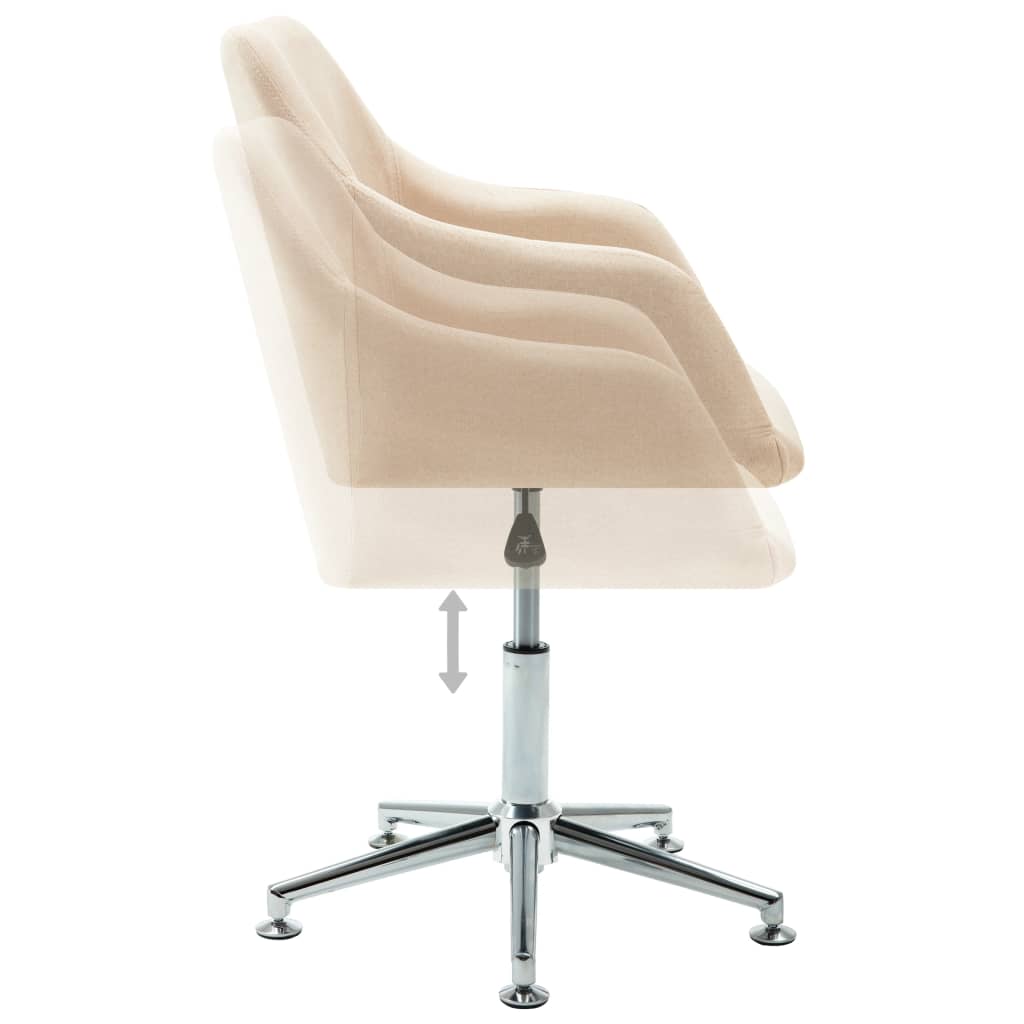 vidaXL 2x Swivel Dining Chairs Cream Fabric