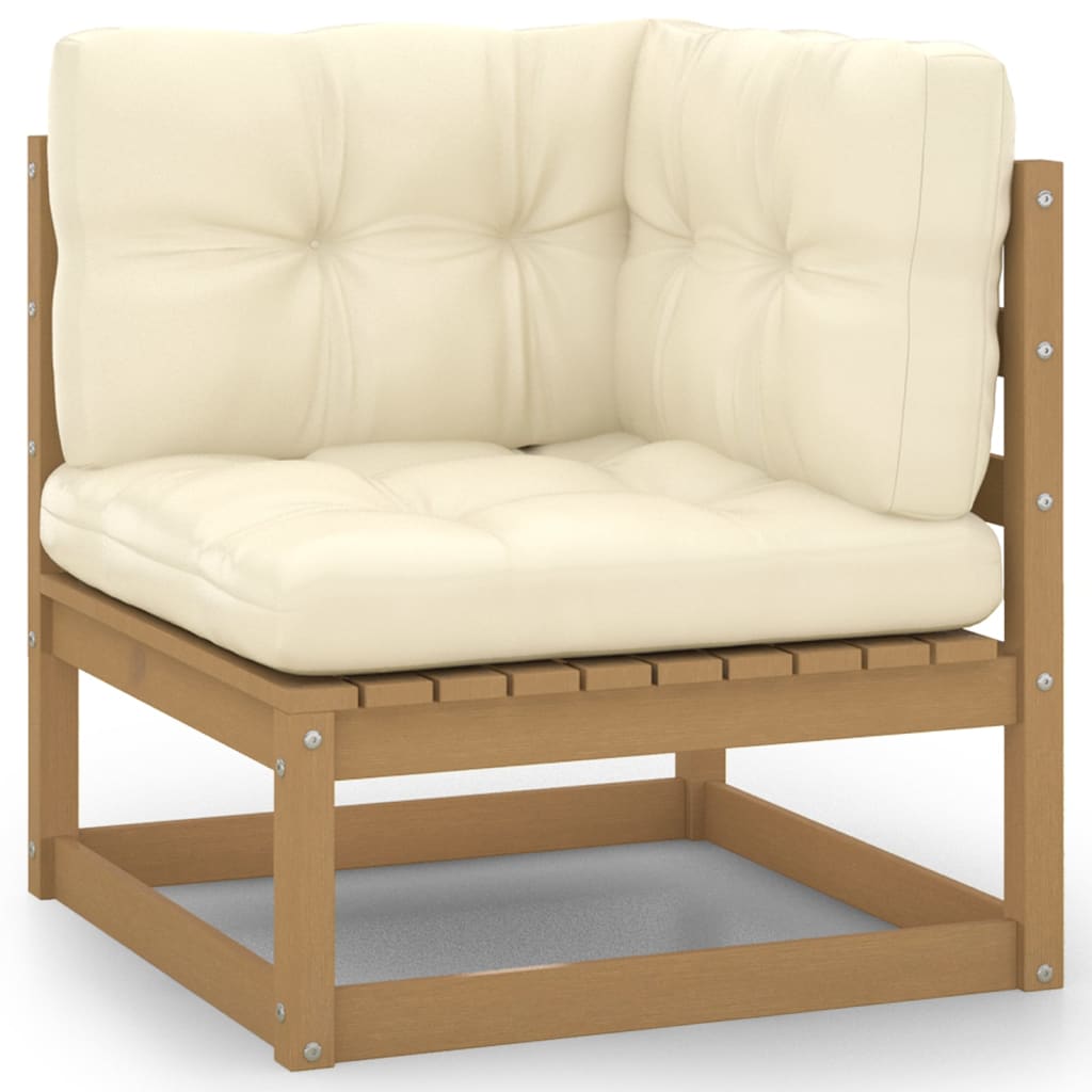 vidaXL 13 Piece Garden Lounge Set&Cushions Honey Brown Solid Pinewood