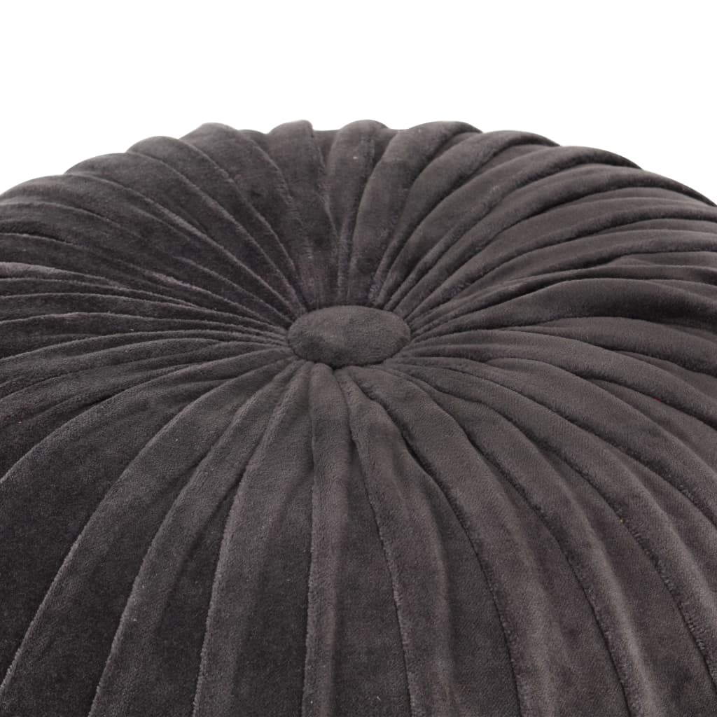 vidaXL Pouffe Cotton Velvet Smock Design 40x30 cm Anthracite
