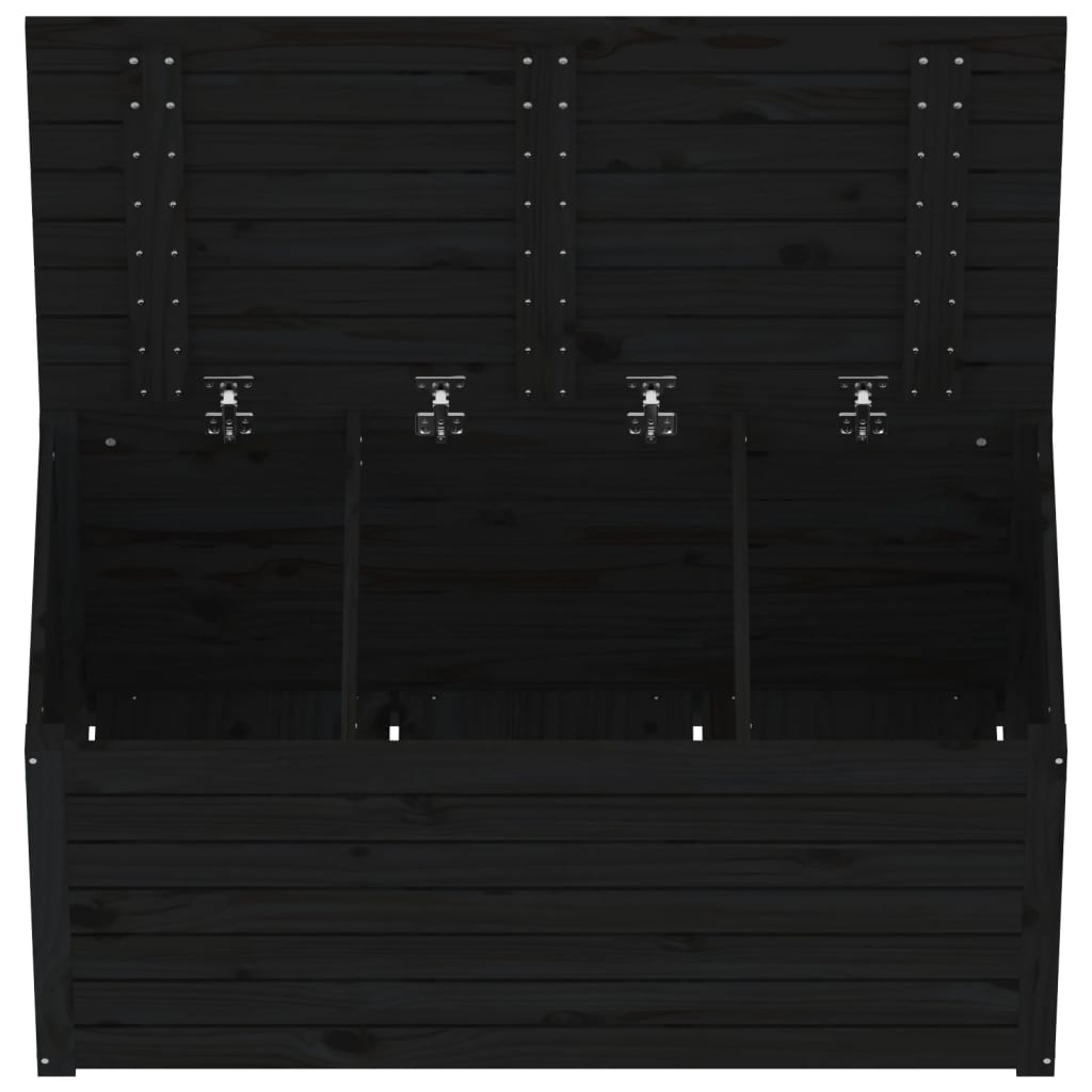 vidaXL Garden Box Black 101x50.5x46.5 cm Solid Wood Pine