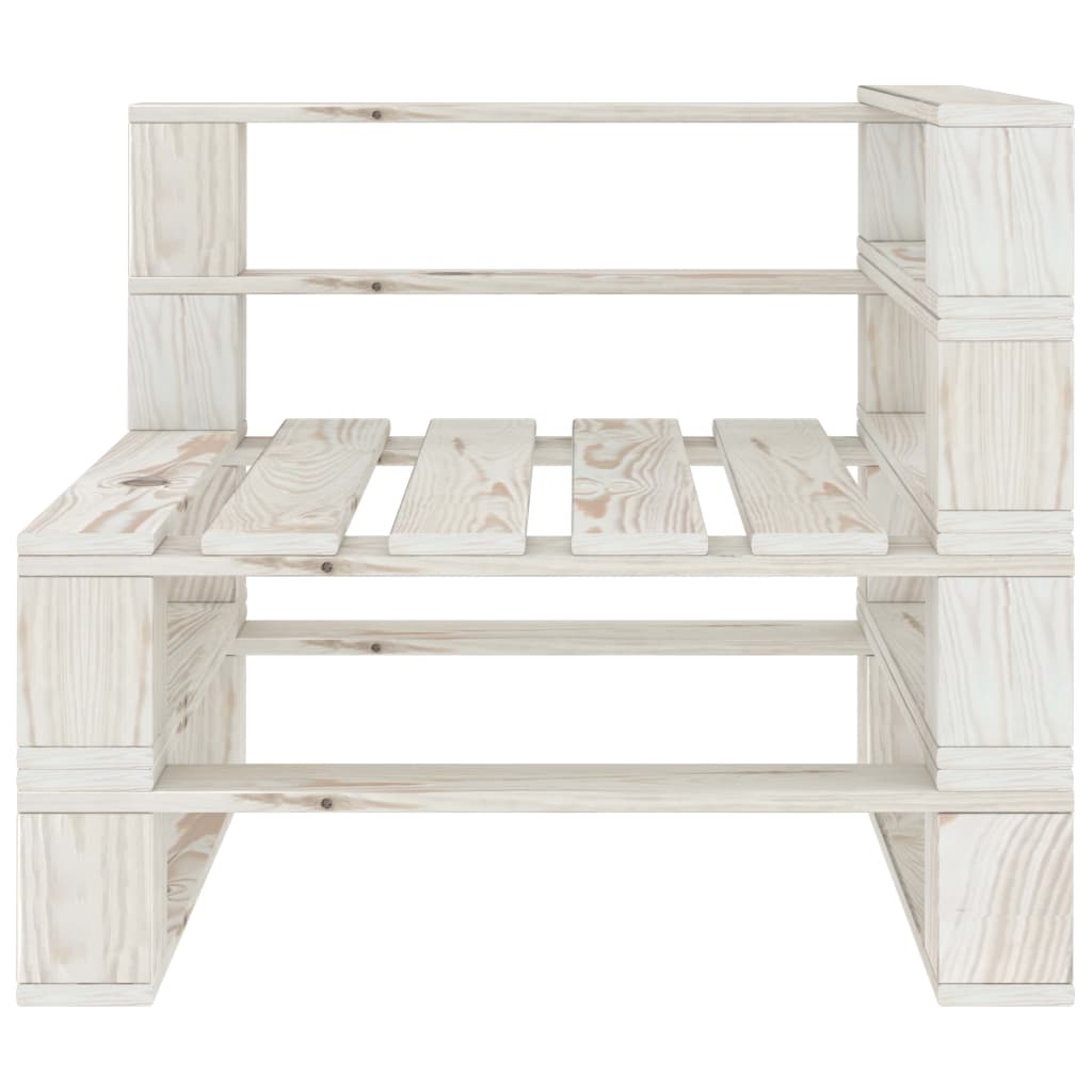 vidaXL 7 Piece Garden Pallet Lounge Set Wood White