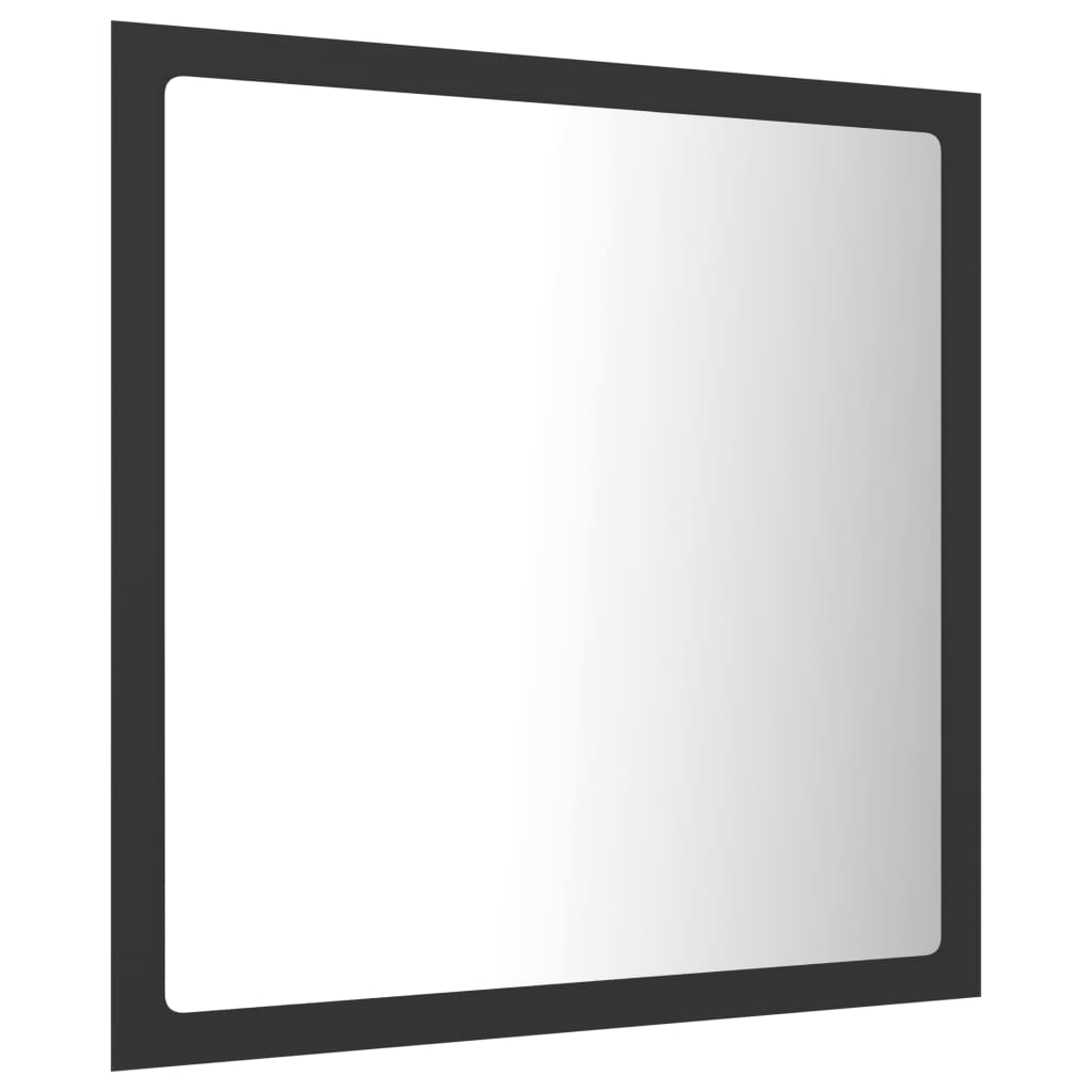 vidaXL LED Bathroom Mirror Grey 40x8.5x37 cm Acrylic