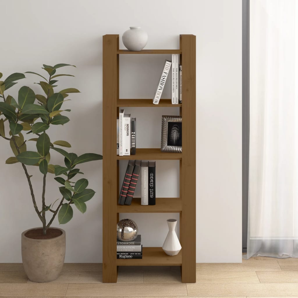 vidaXL Book Cabinet/Room Divider Honey Brown 60x35x160 cm Solid Wood