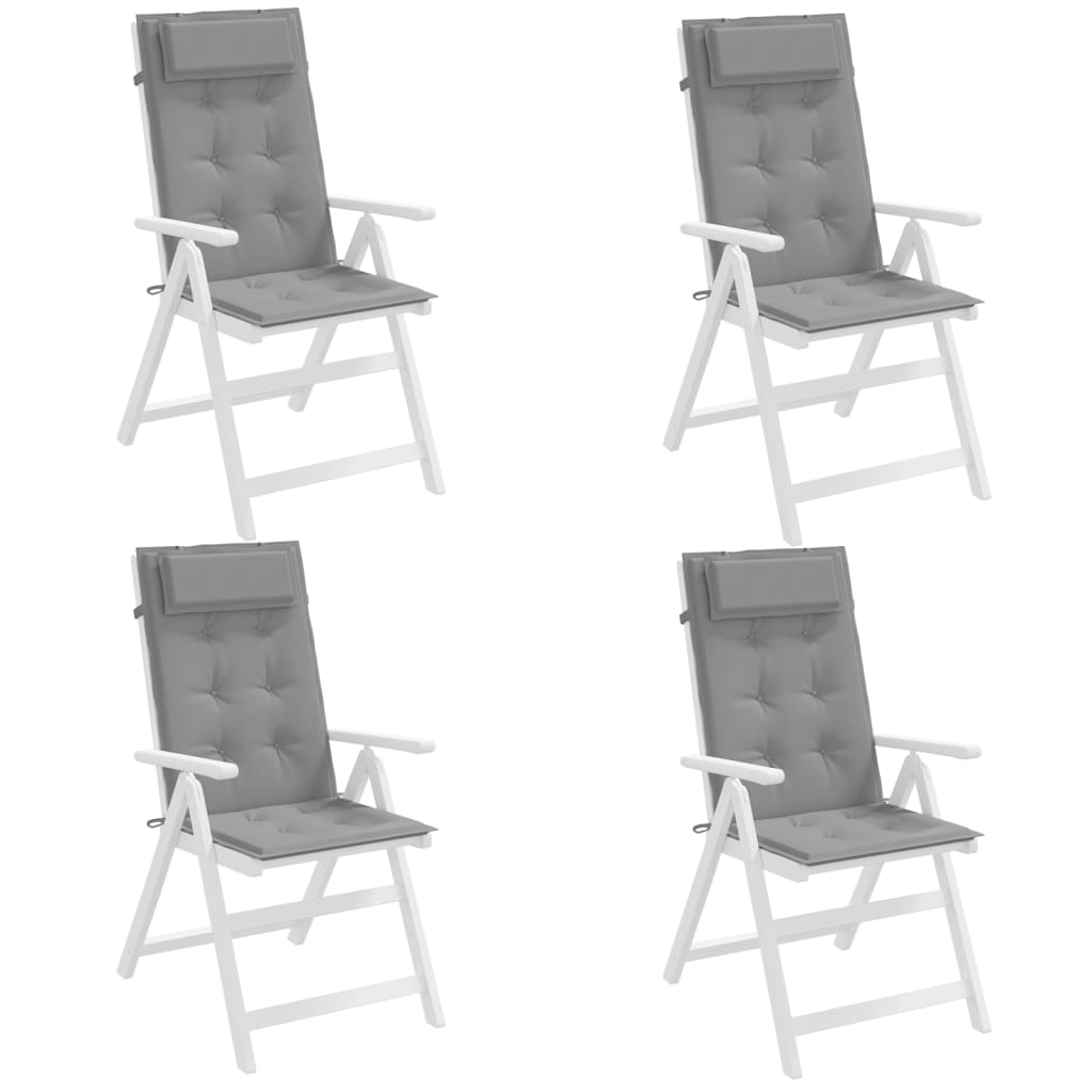 vidaXL Highback Chair Cushions 4 pcs Grey Oxford Fabric