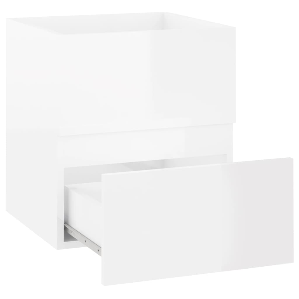 vidaXL Sink Cabinet High Gloss White 41x38.5x45 cm Engineered Wood