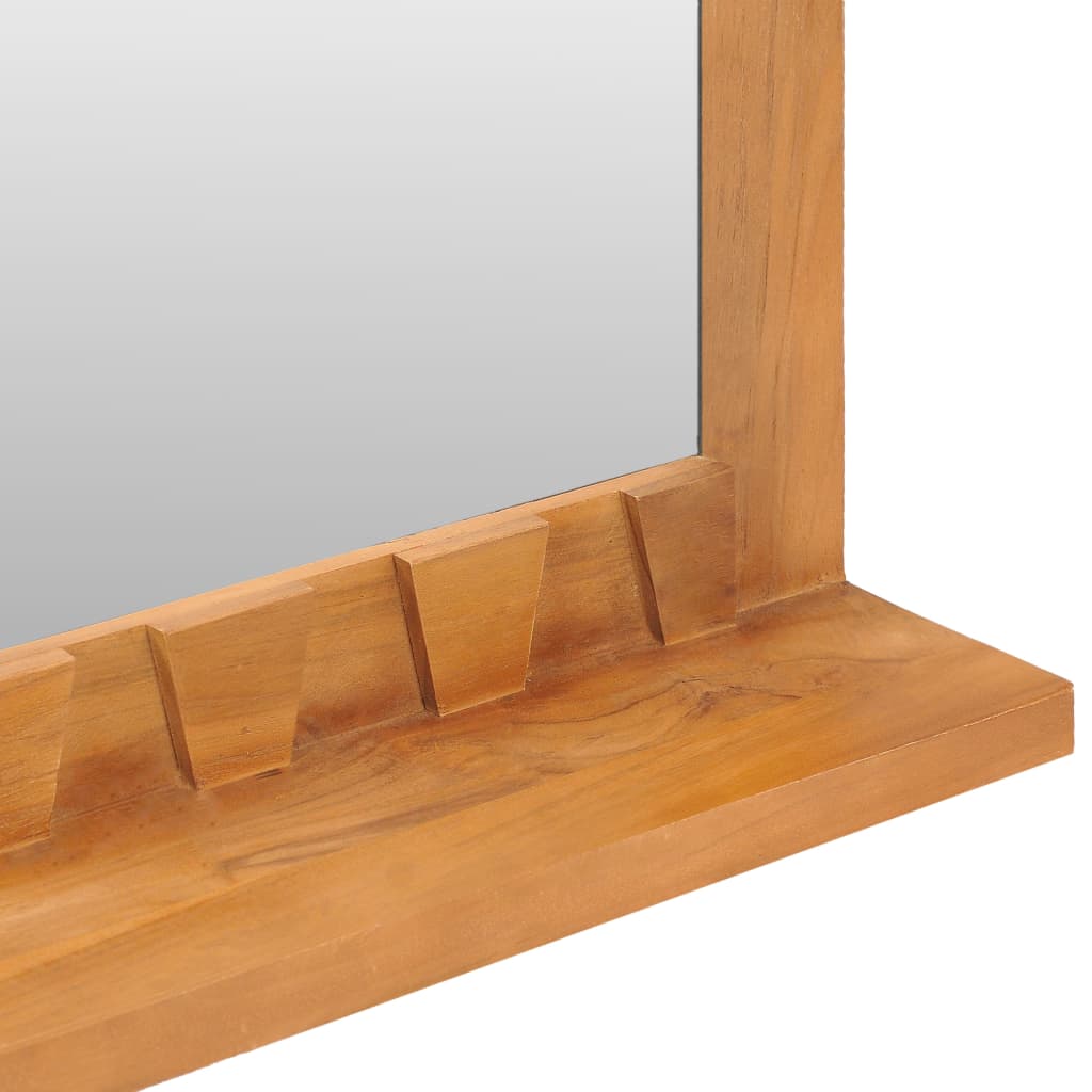 vidaXL Wall Mirror with Shelf 60x12x40 cm Solid Teak Wood