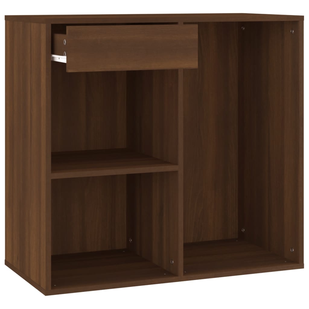 vidaXL LED Dressing Table with Cabinets Brown Oak Engineered Wood