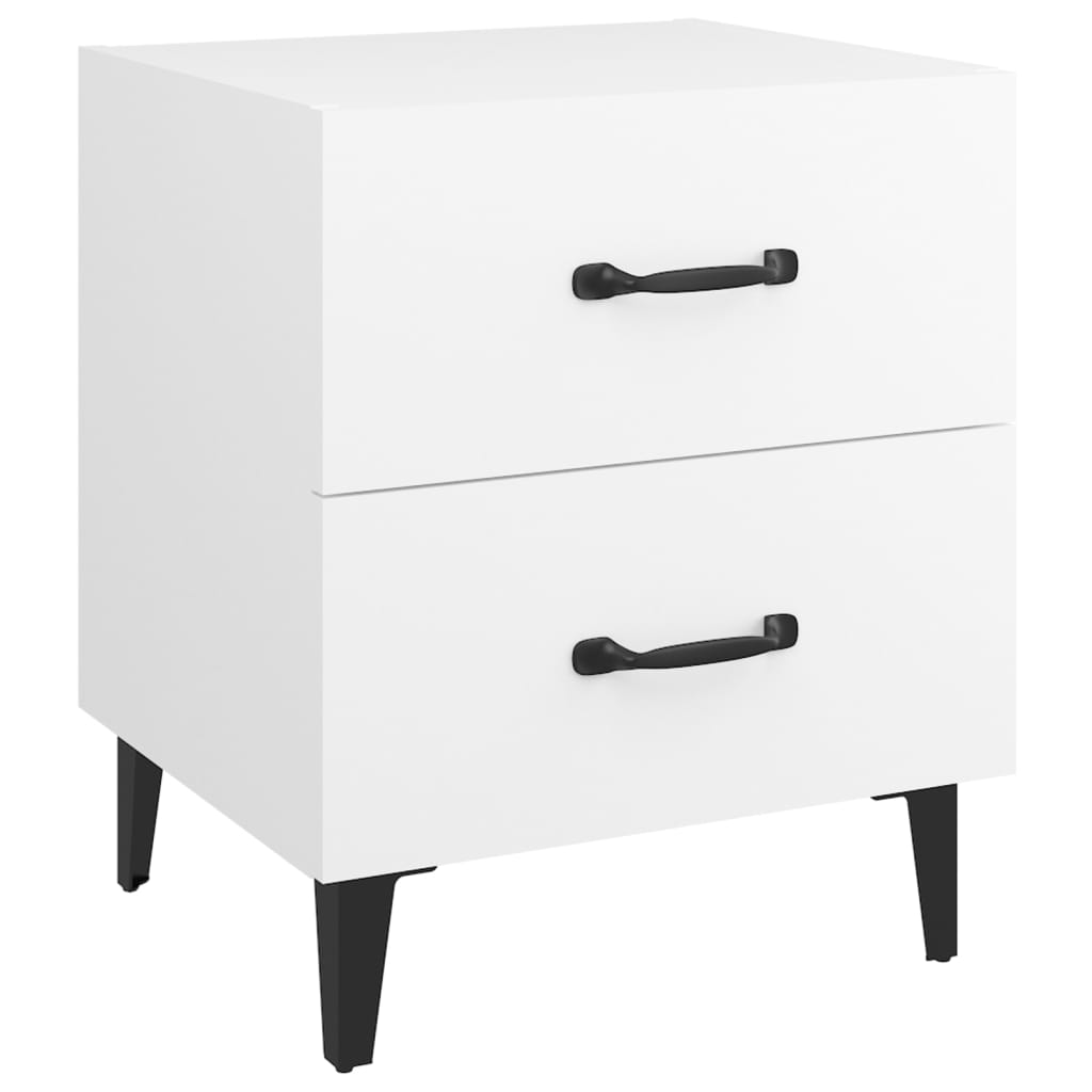 vidaXL Bedside Cabinets 2pcs White 40x35x47.5 cm