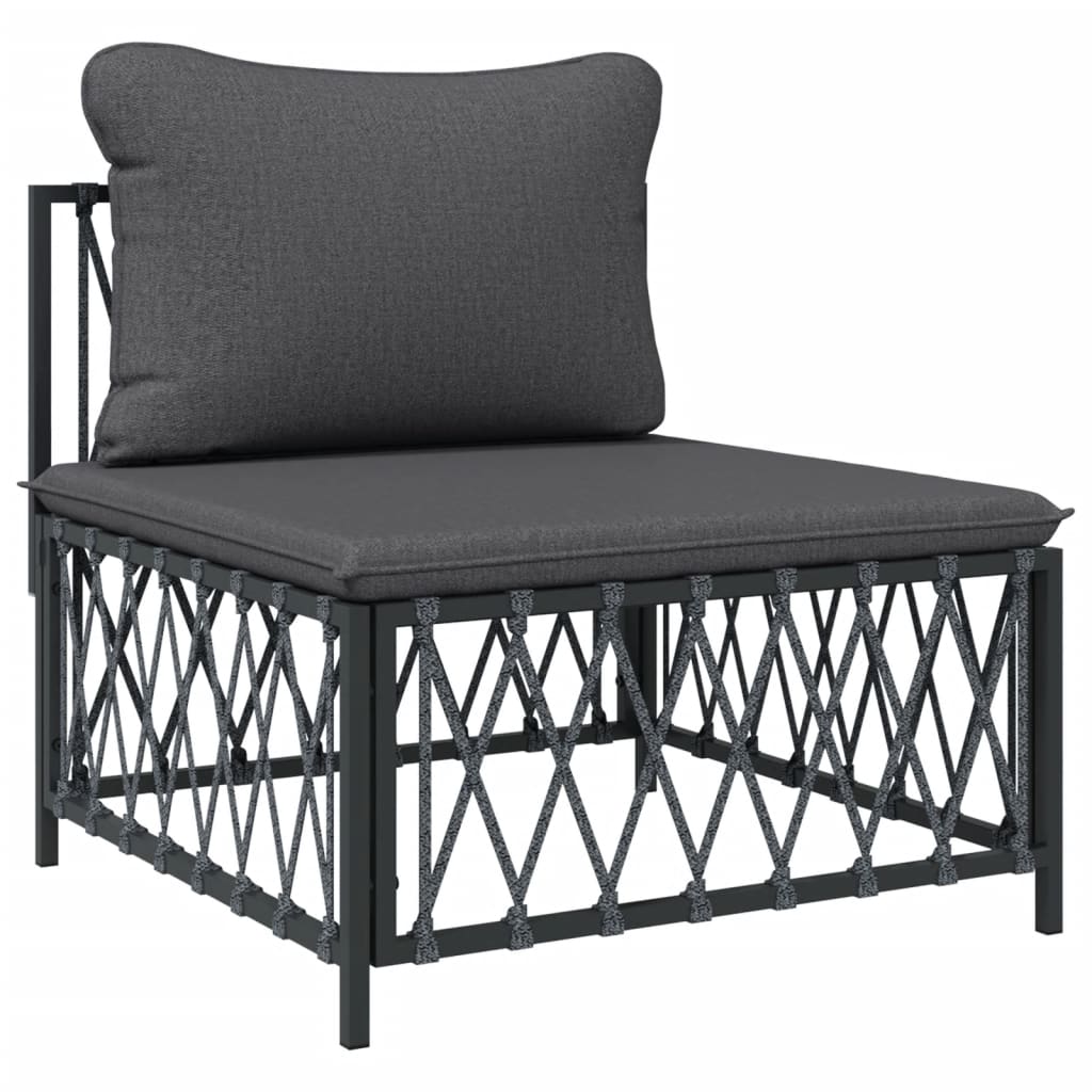 vidaXL 6 Piece Garden Lounge Set with Cushions Anthracite Steel
