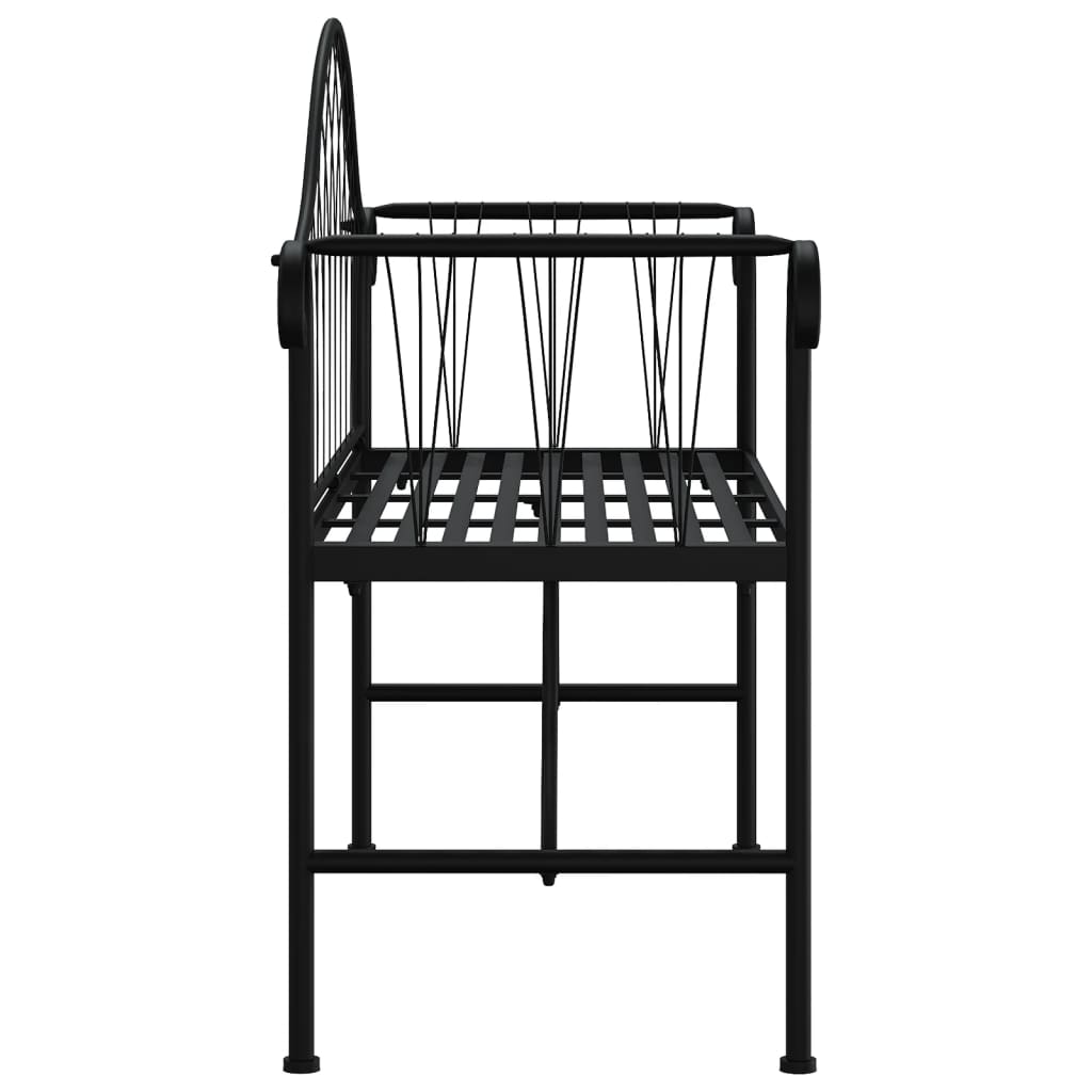 vidaXL 2-Seater Garden Bench 128 cm Black Steel