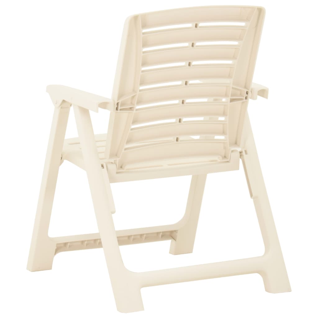 vidaXL Garden Chairs 4 pcs Plastic White