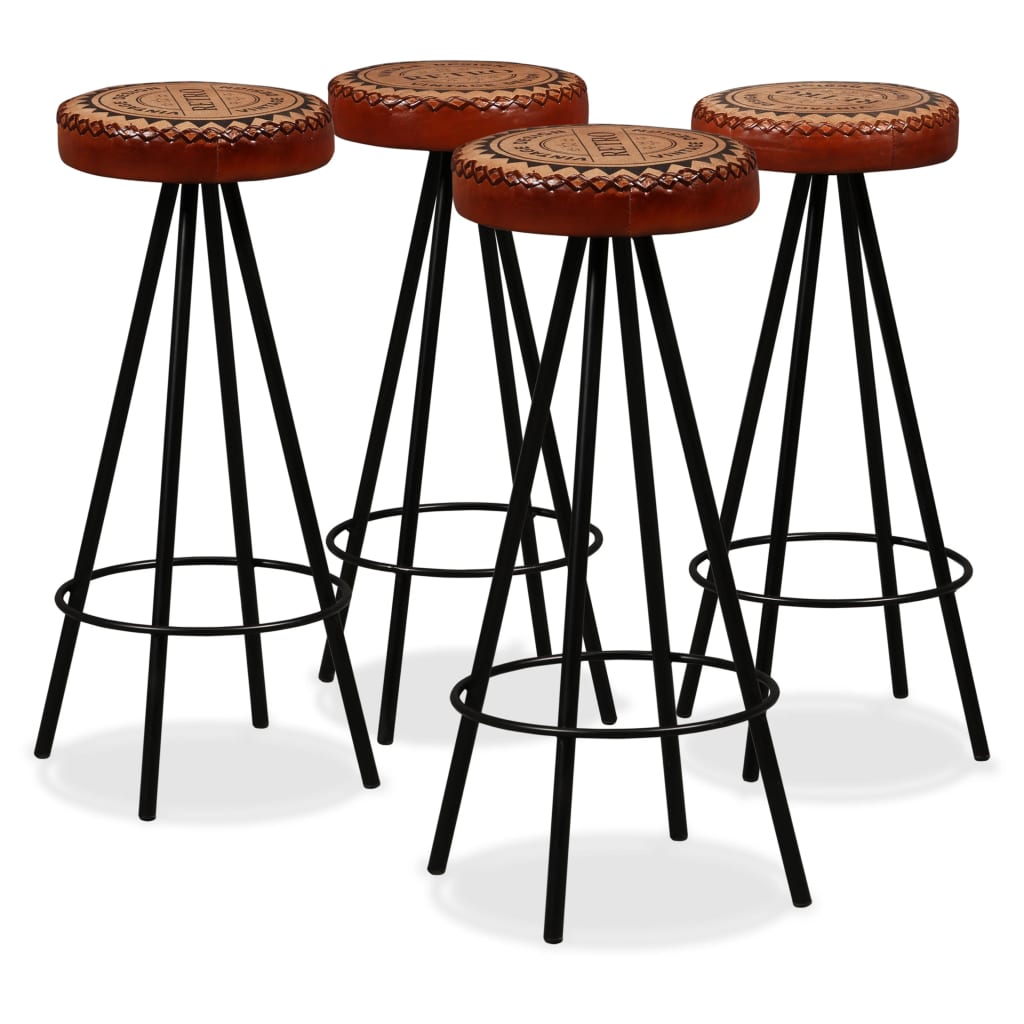 vidaXL Bar Set 5 Pieces Solid Wood Reclaimed. Genuine Leather & Canvas