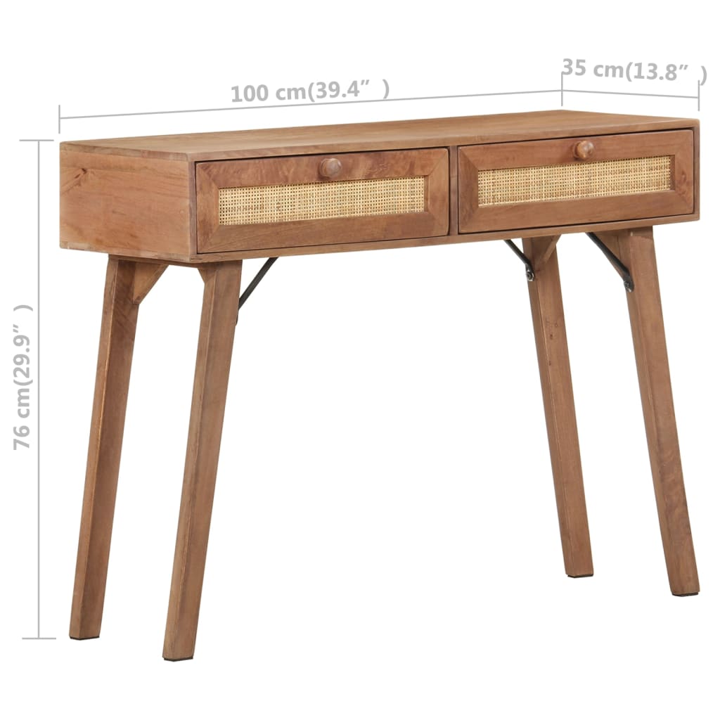 vidaXL Console Table 100x35x76 cm Solid Mango Wood