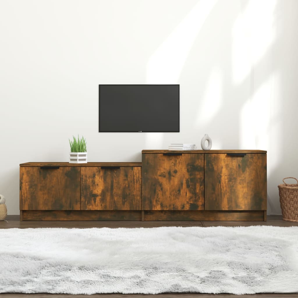 vidaXL TV Cabinet Smoked Oak 158.5x36x45 cm Engineered Wood