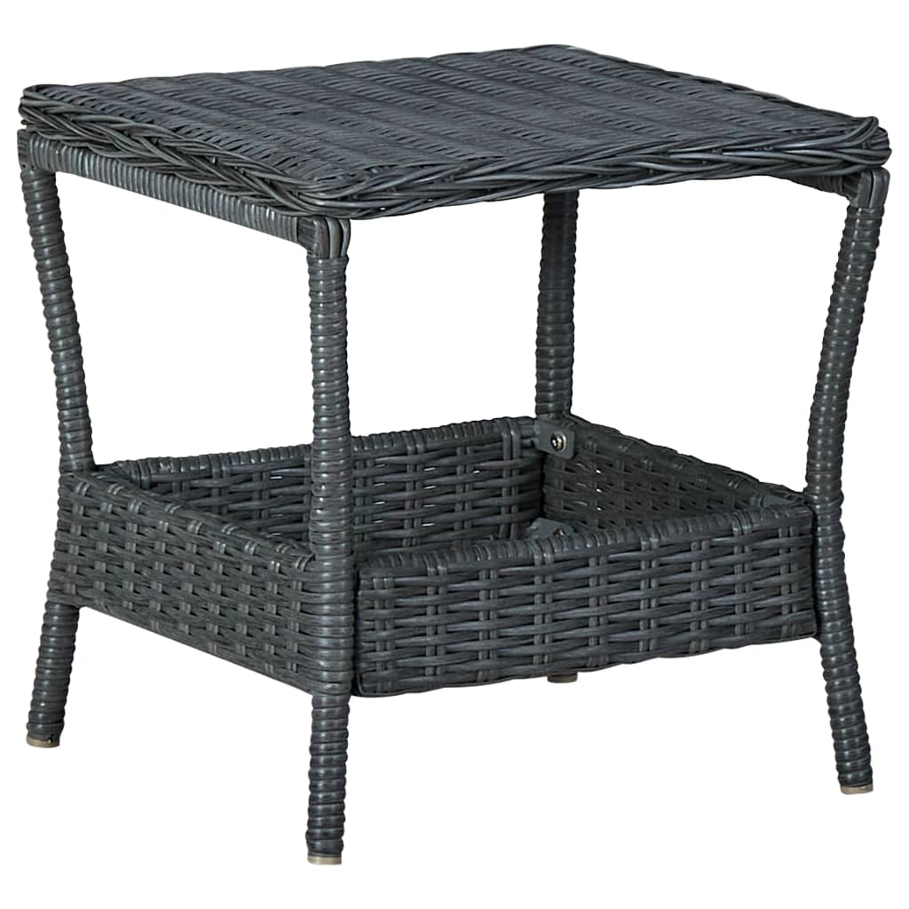 vidaXL Garden Table Dark Grey 45x45x46.5 cm Poly Rattan