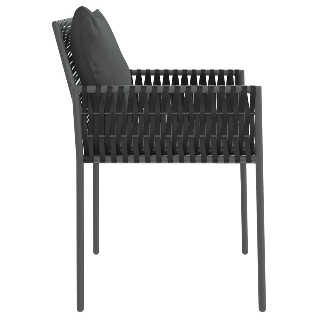 vidaXL Garden Chairs with Cushions 2 pcs Black 54x61x83 cm Poly Rattan