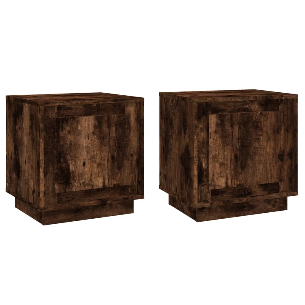 vidaXL Bedside Cabinets 2 pcs Smoked Oak 44x35x45 cm Engineered Wood