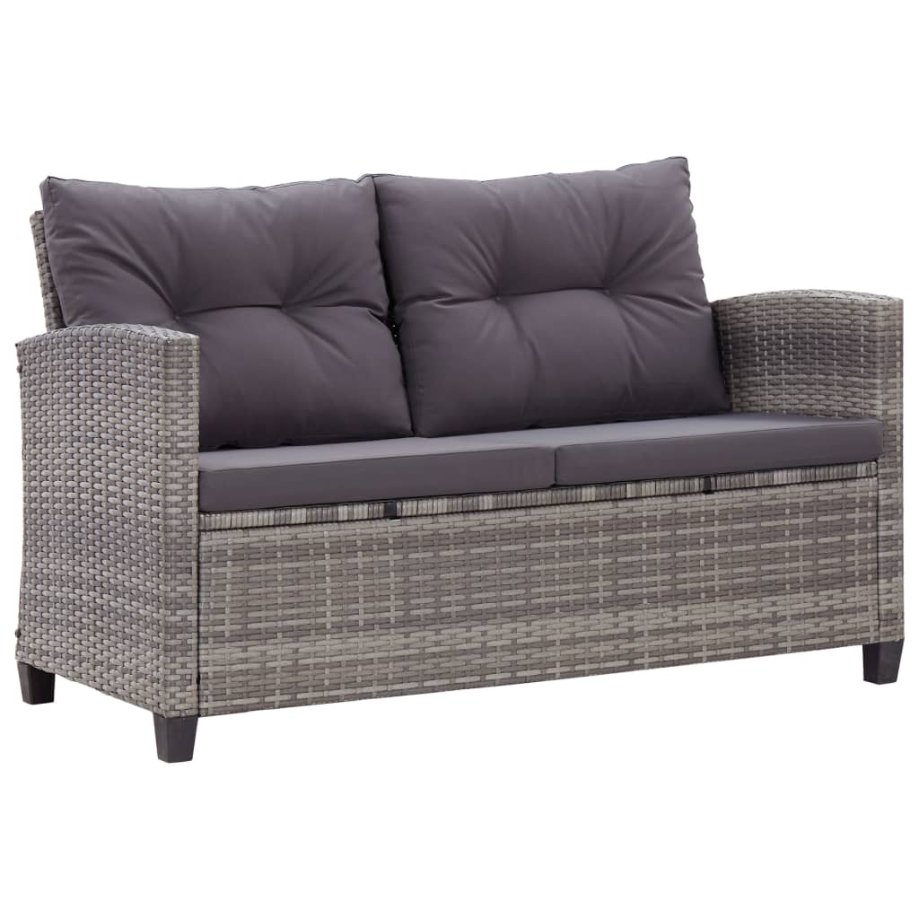 vidaXL 6 Piece Garden Sofa Set with Cushions Poly Rattan Dark Grey