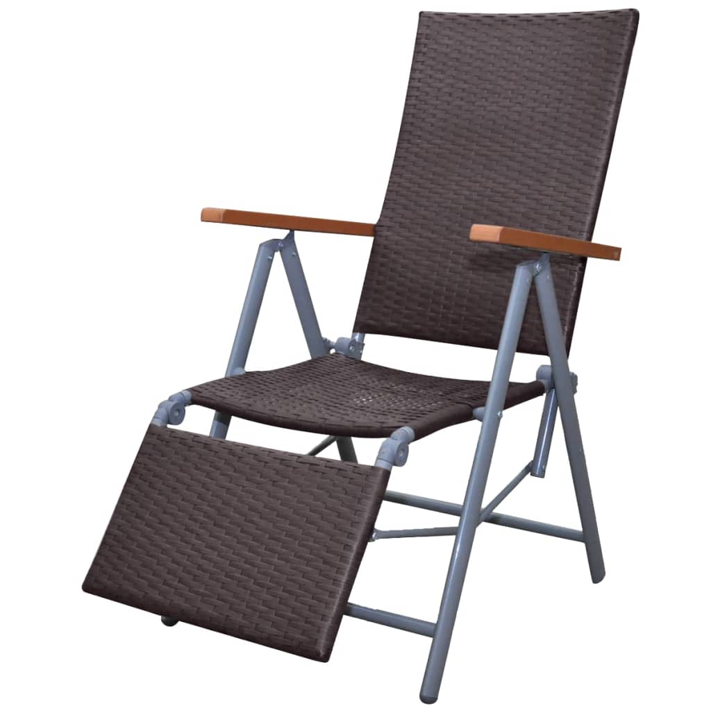 vidaXL Garden Lounge Chair Aluminium Brown