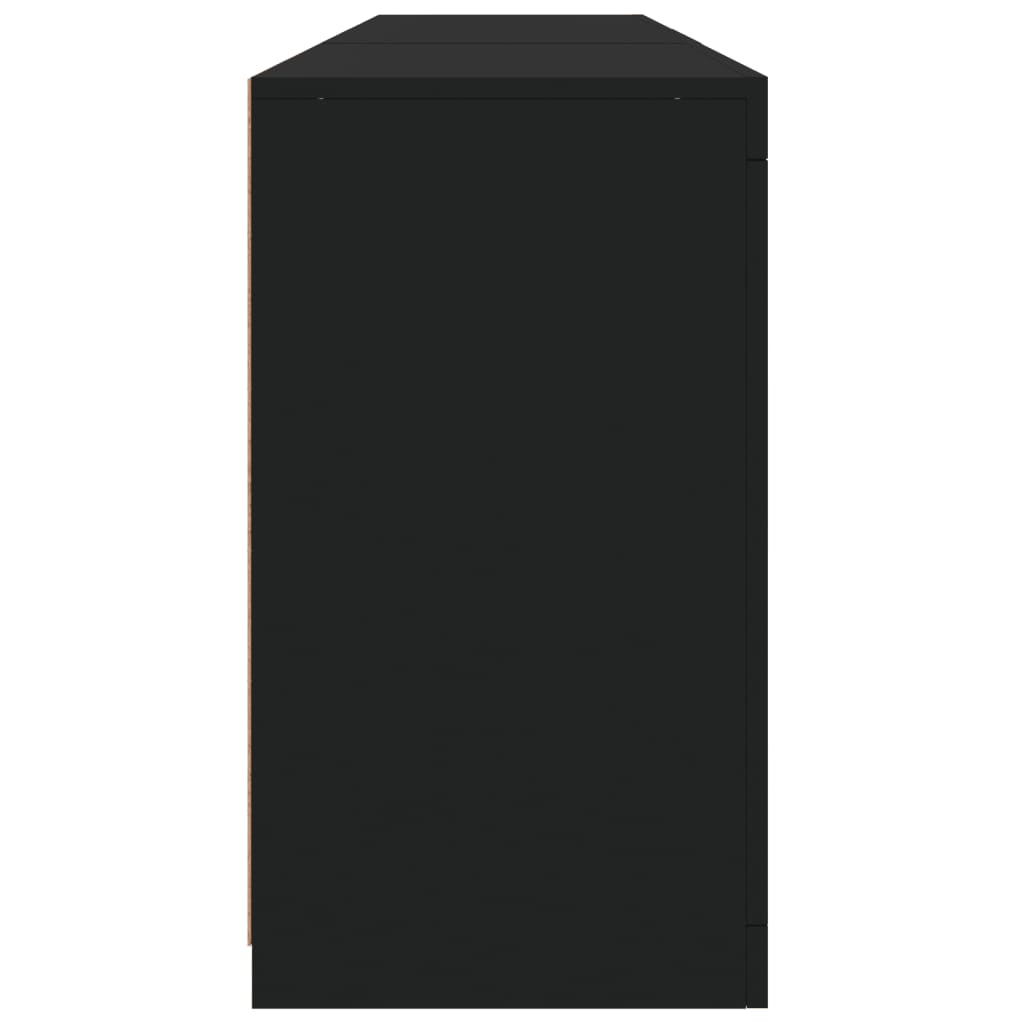 vidaXL Sideboard with LED Lights Black 181.5x37x67 cm