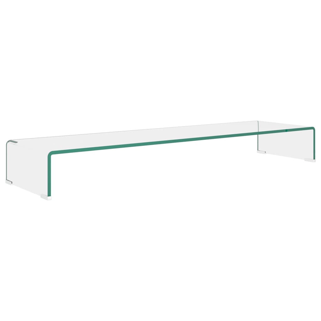 vidaXL TV Stand/Monitor Riser Glass Clear 110x30x13 cm