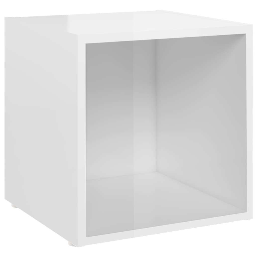vidaXL TV Cabinet High Gloss White 37x35x37 cm Engineered Wood