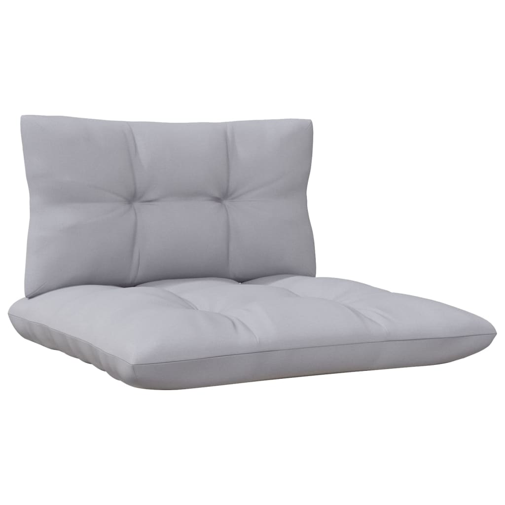 vidaXL Garden Middle Sofa with Grey Cushions Solid Pinewood